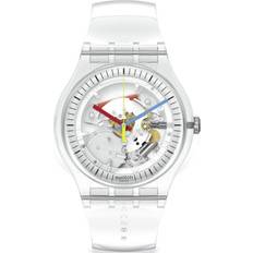 Swatch Hesalit (Akryl) - Unisex Armbandsur Swatch Clearly New Gent (SO29K100-S06)