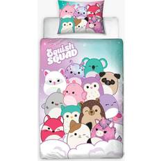 Squishmallows World officiellt licensierad ljus design enkelt påslakanset vändbart 2-sidigt sängkläder