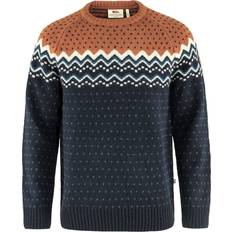 Fjällräven Herr Tröjor Fjällräven Övik Knit Sweater M - Dark Navy/Terracotta Brown