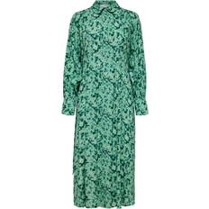 Selected Walda Printed Midi Dress - Absinthe Green