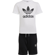 adidas Adicolor Shorts & Tee Set - White/Black (HK2968)
