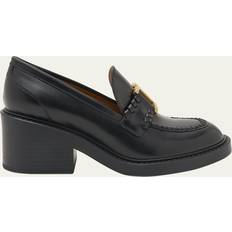 Chloé Loafers Chloé Marcie black leather heeled loafers
