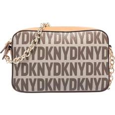 DKNY Handtag Axelremsväskor DKNY Seventh Avenue Small Faux Leather Camera Bag Brown