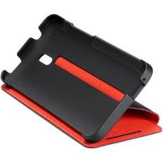 HTC Rosa Mobiltillbehör HTC One Mini M4 V 851 Double DIP Flip svart röd fodral
