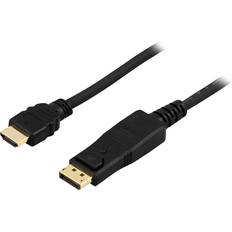 DisplayPort-kablar - Rund Deltaco HDMI - DisplayPort M-M 2m
