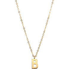 Ani Jewels Plain Letter Necklace - Gold/Emerald