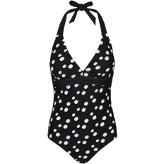 Dam - Prickiga Baddräkter Regatta Women's Flavia Swimming Costume - Black White/Polka Print
