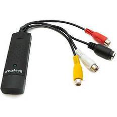 System-S Video Capture Inspelningsadapter USB 2.0 till RCA ljudinspelare kabel i svart