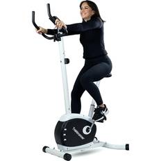 Hastighet - Pulsmätare Motionscyklar Trekkrunner Motionscykel Extra hög sadel och styre svänghjul Vit