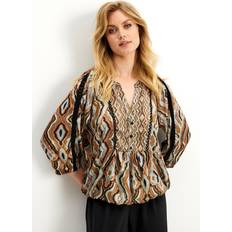 IN FRONT Blusar IN FRONT Anneli Blouse Bluser 15806 Mocca XXLARGE