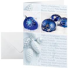 Sigel DS057 Christmas Greeting Card "Seasons Greetings" A6 A5 Blank, 25 pcs incl. 25 Envelopes
