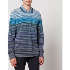 Missoni T-shirts & Linnen Missoni Striped Cotton Polo Shirt Blue