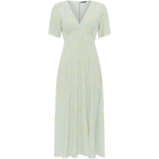 14 - Blommiga - Midiklänningar French Connection Stacie Daisy Drape Midi Dress - Forget Me Not Multi