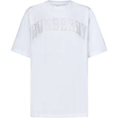Burberry Dam Överdelar Burberry Lace Logo Cotton Oversized T-shirt