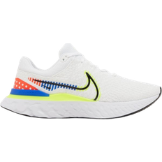 Nike Nylon Skor Nike React Infinity Run Flyknit 3 Premium M - White/Black/Fluorescent Yellow/Racer Blue/Bright Crimson