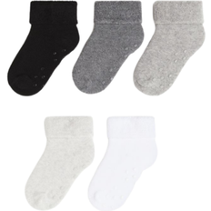 H&M Baby Anti-Slip Terry Socks 5-pack - Black/Dark Gray