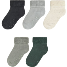 H&M Baby Non-Slip Terry Socks 5-pack - Dark Green/Dark Gray