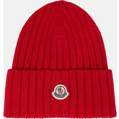 Moncler One Size - Röda Kläder Moncler Ribbed-knit wool beanie red One fits all