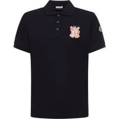 Moncler T-shirts & Linnen Moncler Logo Cotton Piquet Polo Shirt - Black