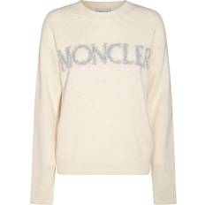 Moncler Elastan/Lycra/Spandex - L Tröjor Moncler Logo wool sweater white