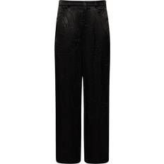 Balenciaga Byxor Balenciaga Wide-leg crinkled satin pants black