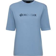 Moncler Blåa - Bomull T-shirts Moncler S/s Cotton T-shirt - Medium Blue