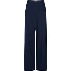 Balenciaga Dam Byxor & Shorts Balenciaga Mid-rise wool pants blue