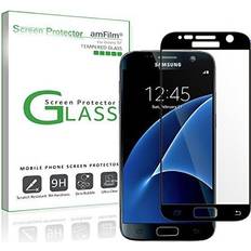 AmFilm galaxy s7 screen protector, full cover tempered glass screen protector