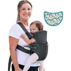 Infantino Barn- & Babytillbehör Infantino Swift Classic Carrier – ergonomisk bärsele med 2 bärpositioner och väska, grå justerbar bärsele med höftsäte och framficka för förvaring av viktiga redskap, 300105