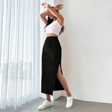 Shein Solid Split Thigh Skirt