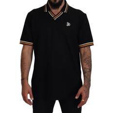 Dolce & Gabbana Black Silk Collar Short Sleeve Polo T-shirt IT44