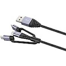 Muvit Tiger kabel Micro USB + Lightning-kontakt Mfi + typ C m