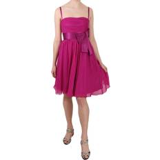 Dolce & Gabbana Fuchsia Pink Bow Silk Sleeveless Dress IT38