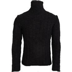 Dolce & Gabbana Herr - Stickad tröjor Dolce & Gabbana Brown Wool Knit Turtleneck Pullover Sweater IT44