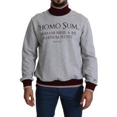 Dolce & Gabbana Herr - Polyester Kläder Dolce & Gabbana Gray Homo Sum Turtleneck Pullover Sweater IT50
