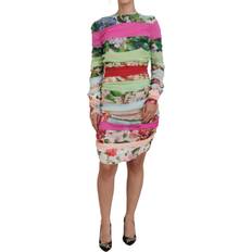 Dolce & Gabbana Midiklänningar Dolce & Gabbana Silk Floral Bodycon Sheath Dress - Multicolor