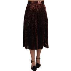 Brons Kjolar Dolce & Gabbana Sequined High Waist A-line Maxi Skirt - Bronze