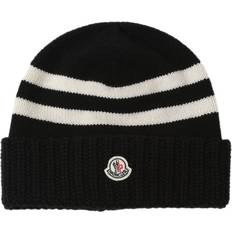 Moncler Cashmere Accessoarer Moncler Stripe Wool Cashmere Hat White/Black