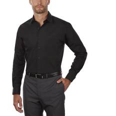 Van Heusen Men's Classic-Fit Point Collar Poplin Dress Shirt Black Black