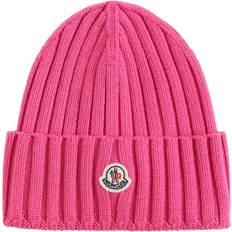 Moncler Cashmere - Rosa Mössor Moncler Women's Logo Beanie Hat Pink Pink One