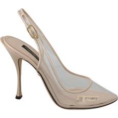 Beige - Dam Pumps Dolce & Gabbana Slingback PVC Beige Clear High Heels Shoes EU39/US8.5