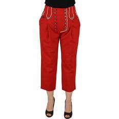 Dam - Ull Jeans Dolce & Gabbana Red Button Embellished High Waist Pants IT46