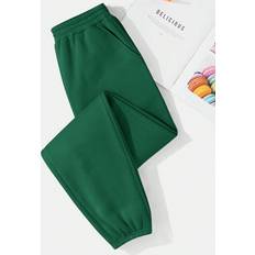 Shein Bomull - Dam Byxor & Shorts Shein Solid Elastic Waist Sweatpants
