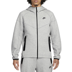 Herr - XL Tröjor Nike Men's Sportswear Tech Fleece Windrunner Full Zip Hoodie - Dark Grey Heather/Black