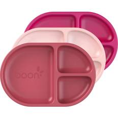 Boon Maskintvättbar Barnserviser Boon Chow, Divided Silicone Plate Set, 6 Months Multicolor, 3 Pack