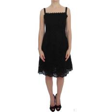 Blommiga - Herr - S Klänningar Dolce & Gabbana Black Floral Lace Shift Knee Length Dress IT40
