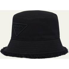 Prada Hattar Prada Men's Drill Bucket Hat Black Black