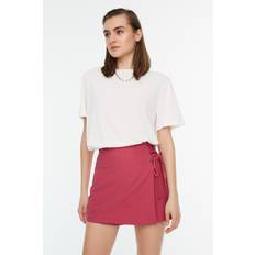 60 - Dam Shorts Trendyol Collection kvinnor basic hög midja smal passform shorts, Lila, SE