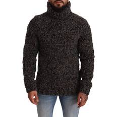 Dolce & Gabbana Herr - Stickad tröjor Dolce & Gabbana Gray Wool Blend Turtleneck Pullover Sweater IT46