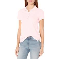 Nautica Women's 5-Button Short Sleeve Breathable 100% Cotton Polo Shirt, Cradle Pink